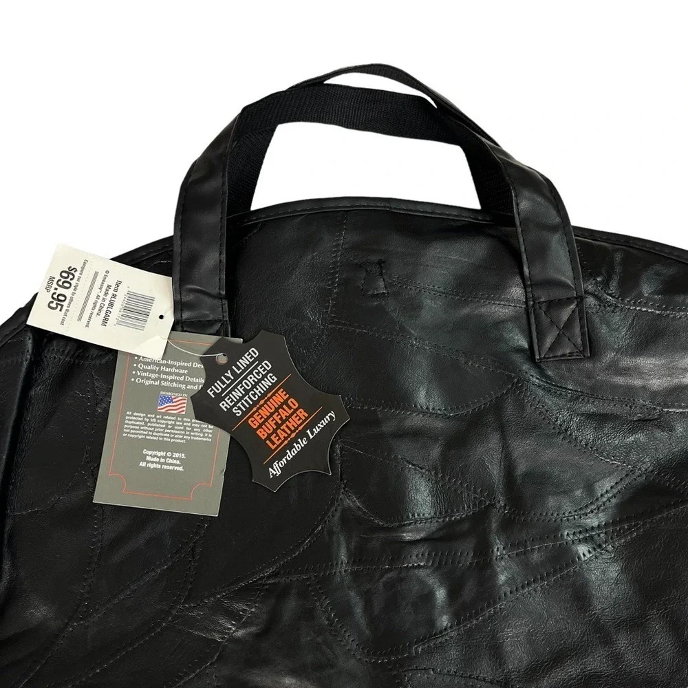Embassy Black NWT Genuine Buffalo Leather Fully Lined Garment‎ Bag